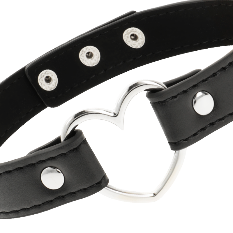 Collier Fétiche Cuir Vegan Cœur Réglable - Coquette Chic Desire