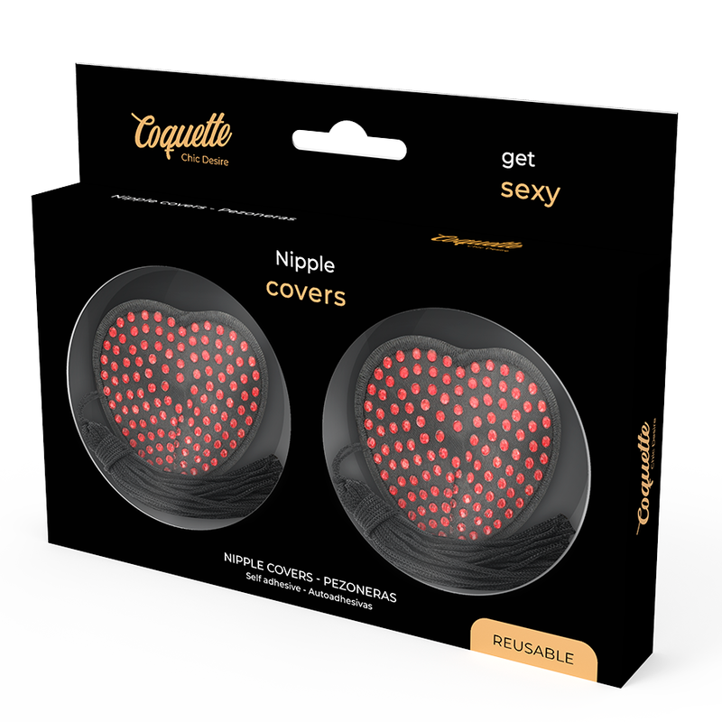 Cache-Tétons Coquette Chic Desire Forme Cœur Rouge Noir