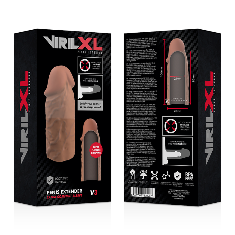 VirilXL - Extension de Pénis Réaliste V3 (+2cm) - Marron