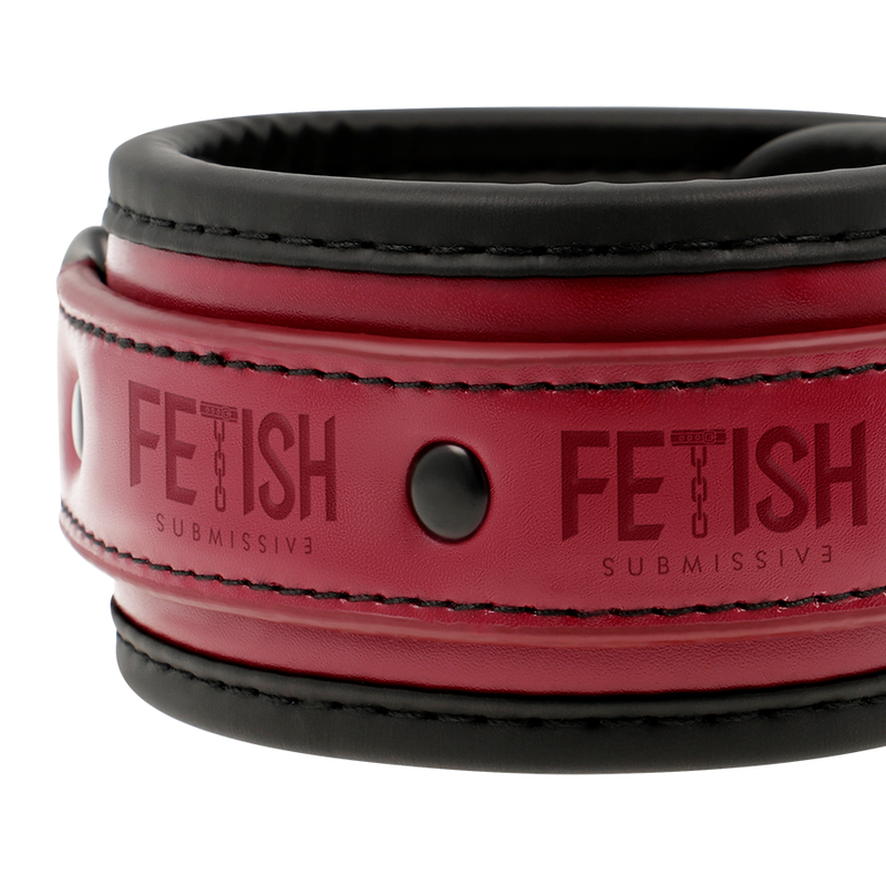 Fetish Submissive – Menottes de cheville BDSM en Cuir Rouge