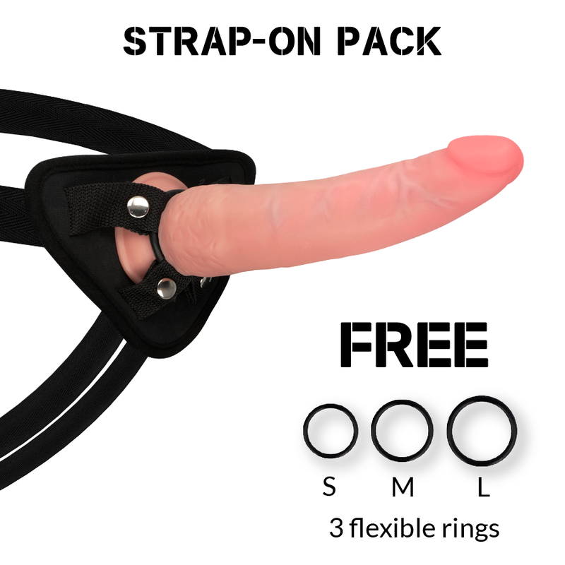 Rock Army – Gode Ceinture Ultraréaliste avec 3 Cockrings offerts / 21,5 cm