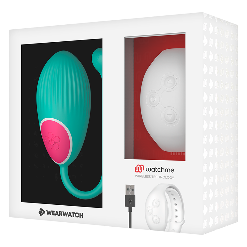 Wearwatch – Oeuf vibrant avec bracelet télécommandé – Bleu/Blanc