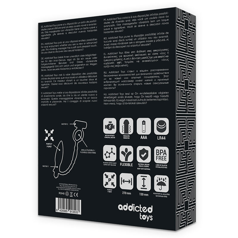 Plug Anal Vibrant avec Anneau Pénien Annal - Addicted Toys