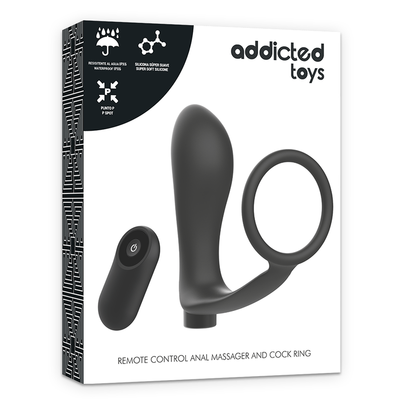 Plug Anal Vibrant avec Cockring Annal Noir - Addicted Toys